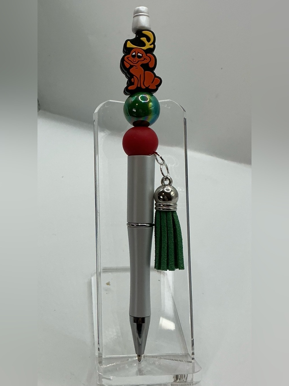GRINCH DOG CHRISTMAS HOLIDAY BLING PEN HANDMADE FESTIVE FUN BLACK INK